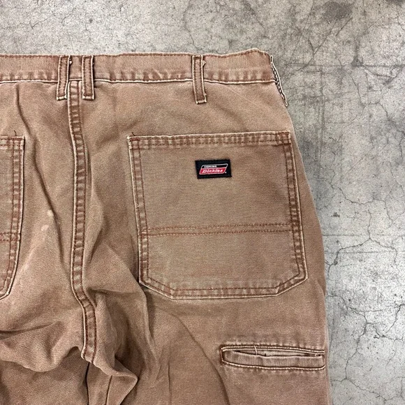 Dickies Vintage Khaki Back Pockets Tool Pocket Relaxed Fit Work Pants 34X30 - Picture 2 of 5